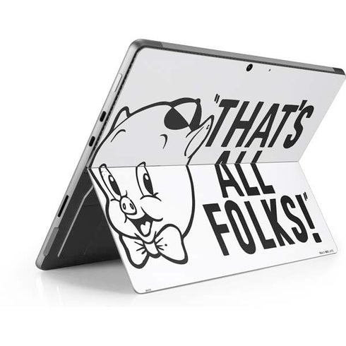 Looney Tunes Porky Thats All Folks Grid Surface Pro 8 Skin