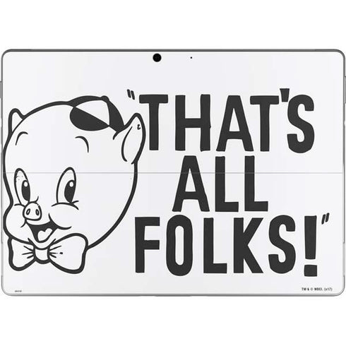 Looney Tunes Porky Thats All Folks Grid Surface Pro 9 Skin