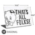 Looney Tunes Porky Thats All Folks Grid Universal Laptop 18in (14.6 x 10.6in) Skin