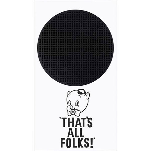 Looney Tunes Porky Thats All Folks Grid Xbox Series S Console Skin