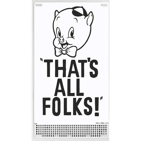 Looney Tunes Porky Thats All Folks Grid Xbox Series S Console Skin