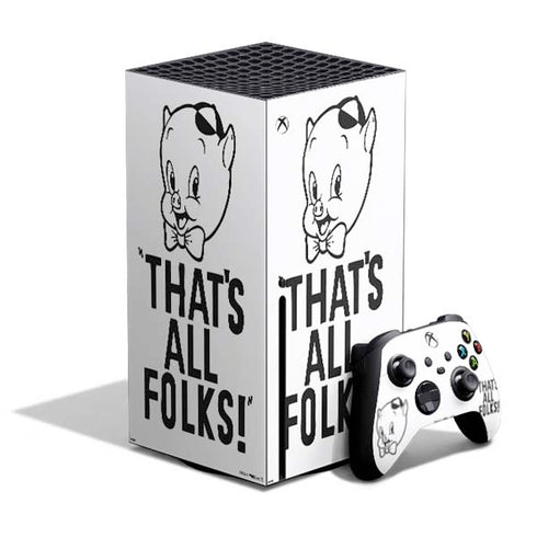 Looney Tunes Porky Thats All Folks Grid Xbox Series X Bundle Skin