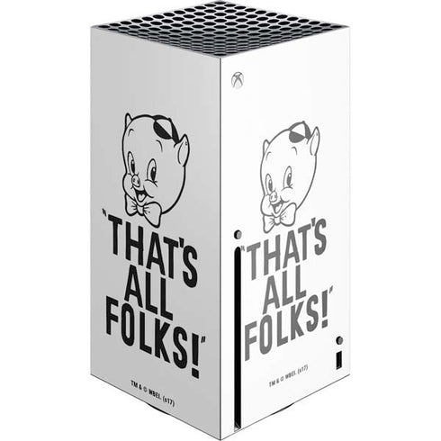 Looney Tunes Porky Thats All Folks Grid Xbox Series X Console Skin