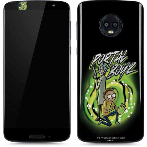 Adult Swim Rick and Morty Portal Boyz Moto G6 Skin