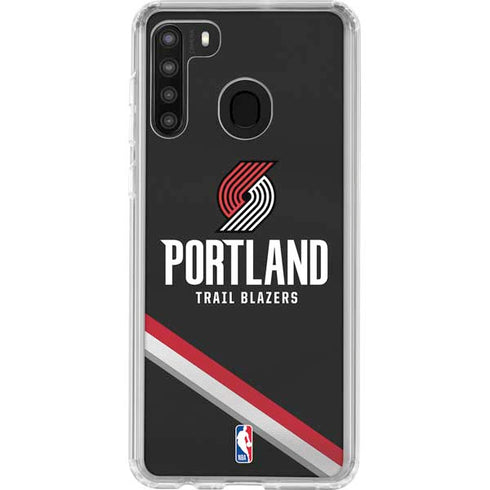 NBA Portland Trail Blazers Away Jersey Galaxy A21 Clear Case