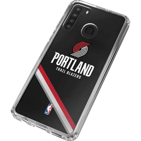 NBA Portland Trail Blazers Away Jersey Galaxy A21 Clear Case