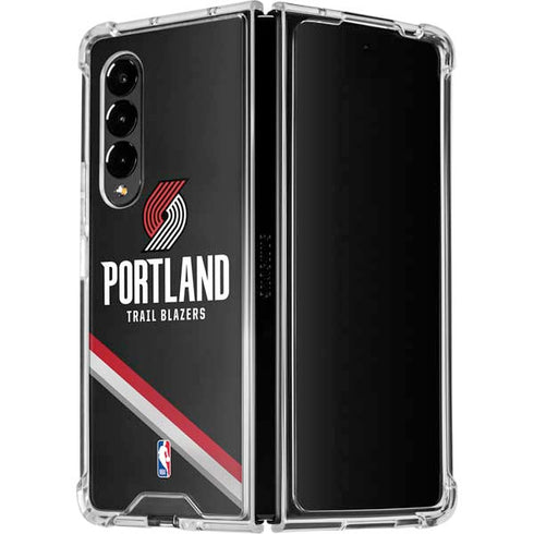NBA Portland Trail Blazers Away Jersey Galaxy Z Fold4 5G Clear Case