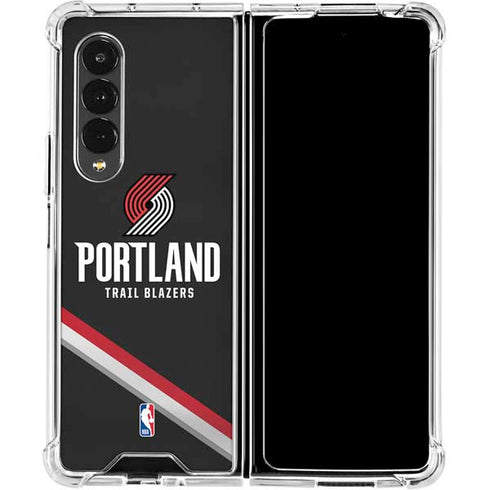 NBA Portland Trail Blazers Away Jersey Galaxy Z Fold4 5G Clear Case