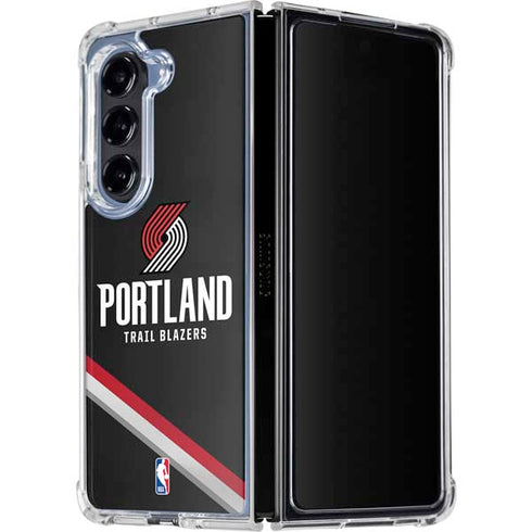 NBA Portland Trail Blazers Away Jersey Galaxy Z Fold5 5G Clear Case
