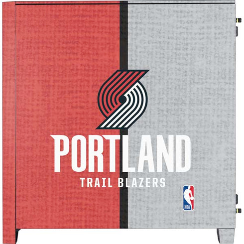 NBA Portland Trail Blazers Canvas Corsair 4000D Tempered Glass Mid-Tower ATX Case Skin