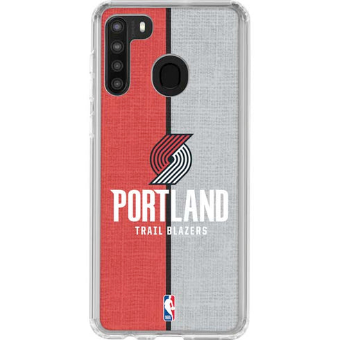 NBA Portland Trail Blazers Canvas Galaxy A21 Clear Case
