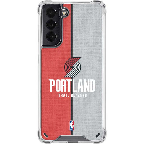 NBA Portland Trail Blazers Canvas Galaxy S21 5G Clear Case