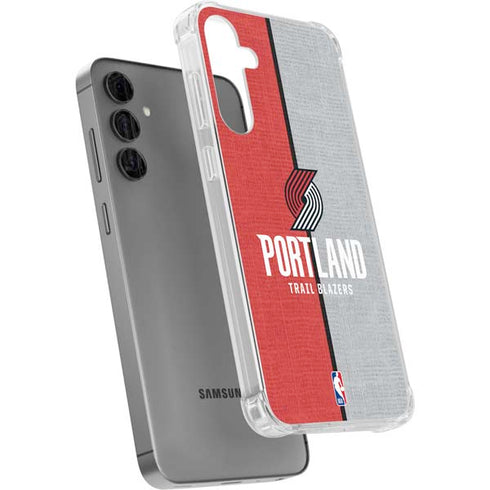 NBA Portland Trail Blazers Canvas Galaxy S24 Plus Clear Case