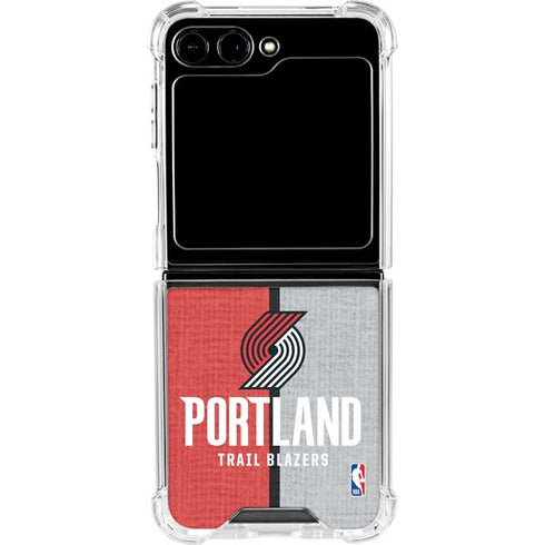 NBA Portland Trail Blazers Canvas Galaxy Z Flip5 5G Clear Case