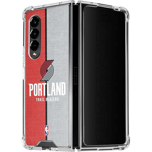 NBA Portland Trail Blazers Canvas Galaxy Z Fold4 5G Clear Case