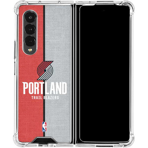 NBA Portland Trail Blazers Canvas Galaxy Z Fold4 5G Clear Case