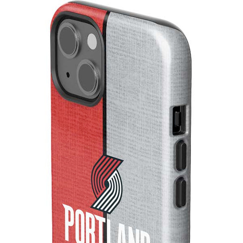 NBA Portland Trail Blazers Canvas iPhone 15 Plus Impact Case