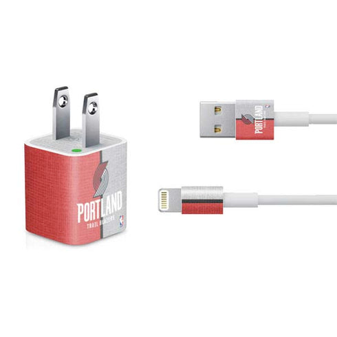 NBA Portland Trail Blazers Canvas iPhone Charger (5W USB) Skin