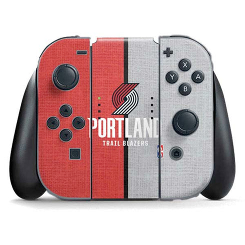 NBA Portland Trail Blazers Canvas Nintendo Switch (2017-2021) Joy-Con Controller Skin