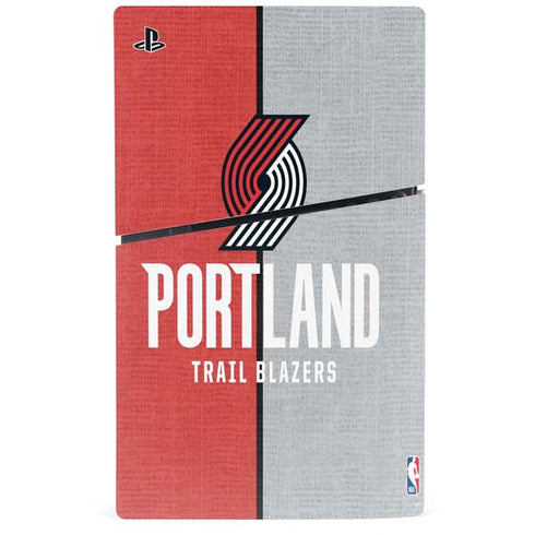 NBA Portland Trail Blazers Canvas PS5 Slim Disk Console Skin