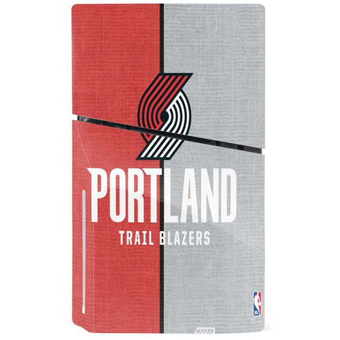 NBA Portland Trail Blazers Canvas PS5 Slim Disk Console Skin