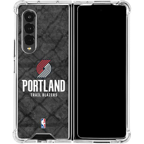 NBA Portland Trail Blazers Dark Rust Galaxy Z Fold4 5G Clear Case