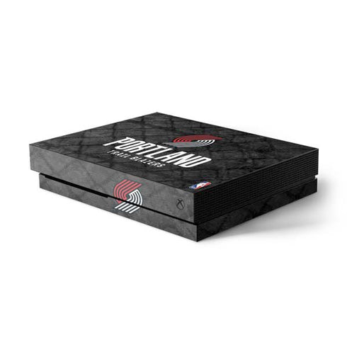 NBA Portland Trail Blazers Dark Rust Xbox One X Console Skin