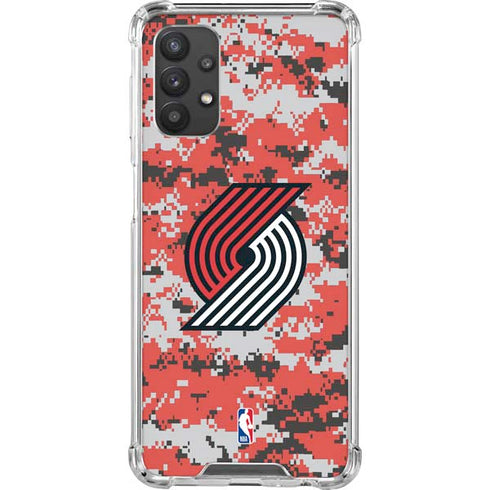 NBA Portland Trail Blazers Digi Camo Galaxy A32 5G Clear Case