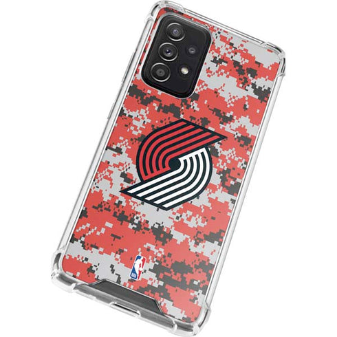 NBA Portland Trail Blazers Digi Camo Galaxy A52 5G Clear Case