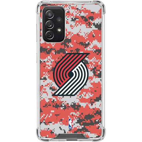 NBA Portland Trail Blazers Digi Camo Galaxy A72 5G Clear Case