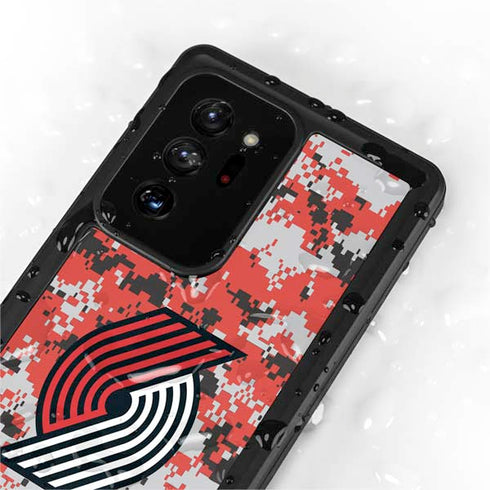 NBA Portland Trail Blazers Digi Camo Galaxy Note20 Ultra 5G Waterproof Case