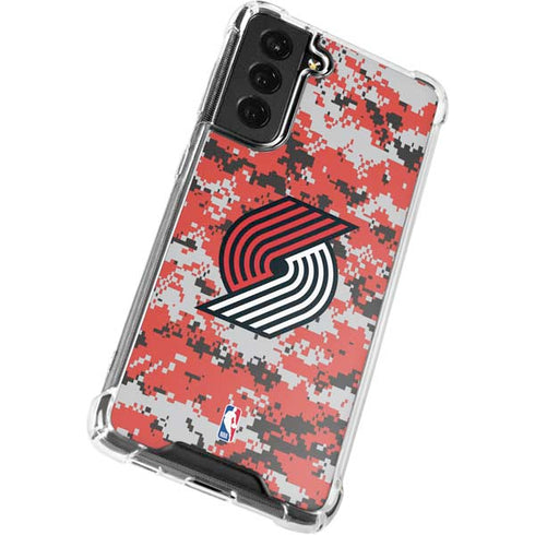 NBA Portland Trail Blazers Digi Camo Galaxy S21 FE Clear Case