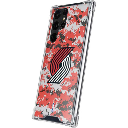 NBA Portland Trail Blazers Digi Camo Galaxy S22 Ultra Clear Case
