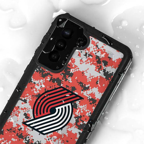 NBA Portland Trail Blazers Digi Camo Galaxy S23 Waterproof Case
