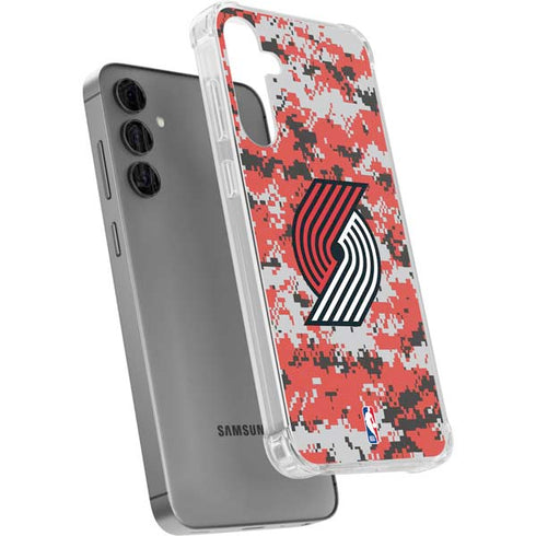 NBA Portland Trail Blazers Digi Camo Galaxy S24 Plus Clear Case