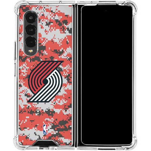 NBA Portland Trail Blazers Digi Camo Galaxy Z Fold4 5G Clear Case