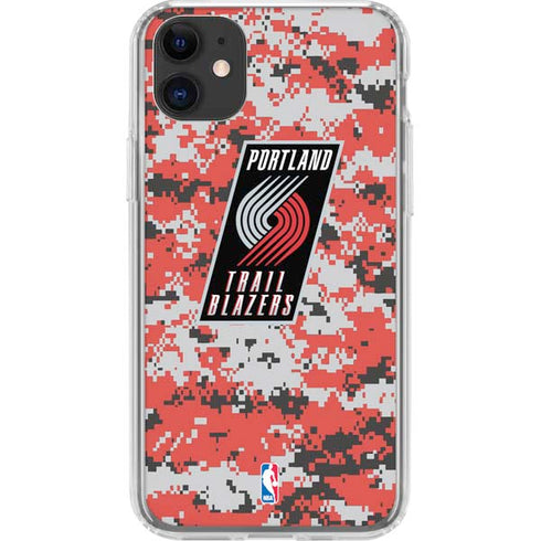 NBA Portland Trail Blazers Digi Camo iPhone 11 Clear Case