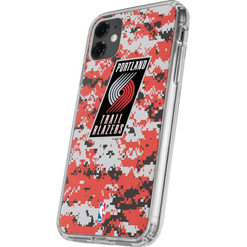 NBA Portland Trail Blazers Digi Camo iPhone 11 Clear Case