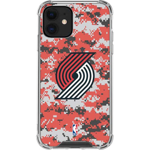 NBA Portland Trail Blazers Digi Camo iPhone 12 Mini Clear Case