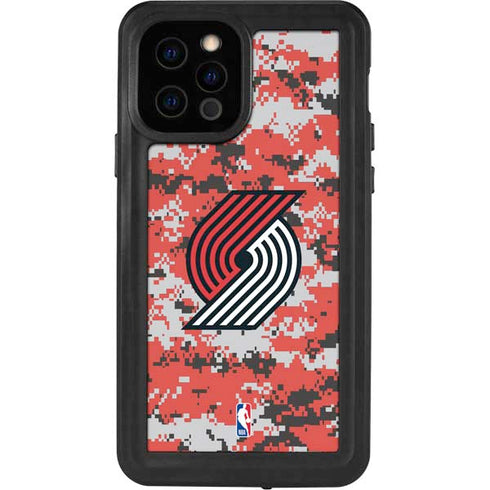 NBA Portland Trail Blazers Digi Camo iPhone 12 Pro Waterproof Case
