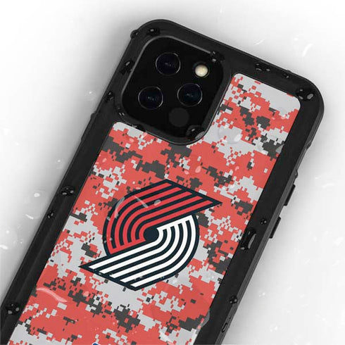 NBA Portland Trail Blazers Digi Camo iPhone 12 Pro Waterproof Case
