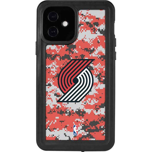 NBA Portland Trail Blazers Digi Camo iPhone 12 Waterproof Case