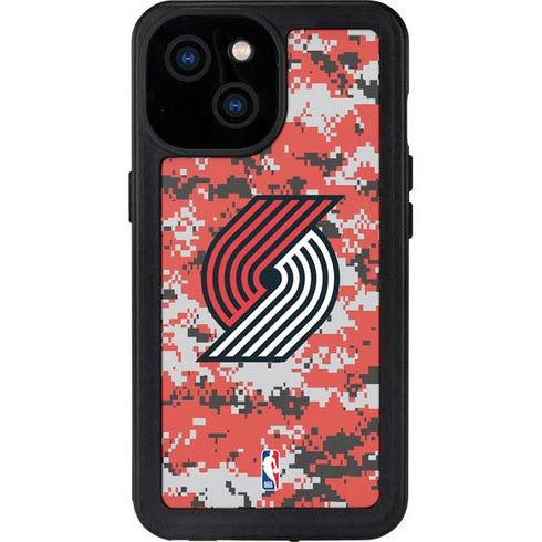 NBA Portland Trail Blazers Digi Camo iPhone 13 Mini Waterproof Case