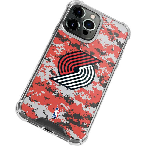 NBA Portland Trail Blazers Digi Camo iPhone 13 Pro Max Clear Case