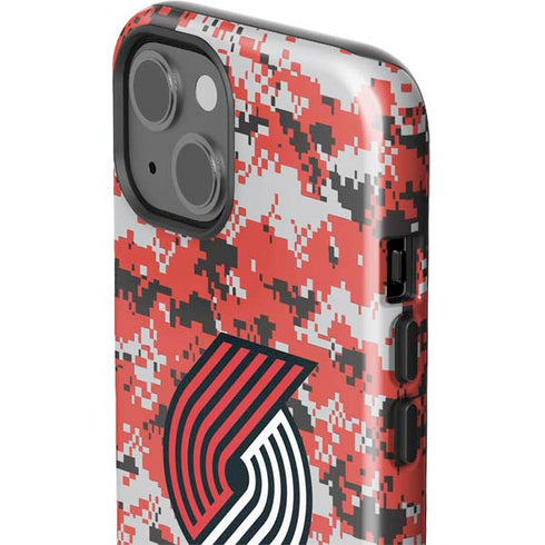 NBA Portland Trail Blazers Digi Camo iPhone 15 Plus Impact Case