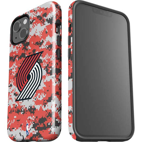 NBA Portland Trail Blazers Digi Camo iPhone 15 Plus Impact Case