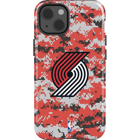NBA Portland Trail Blazers Digi Camo iPhone 15 Impact Case
