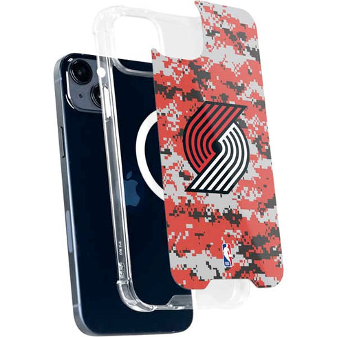 NBA Portland Trail Blazers Digi Camo iPhone 15 Plus MagSafe Case