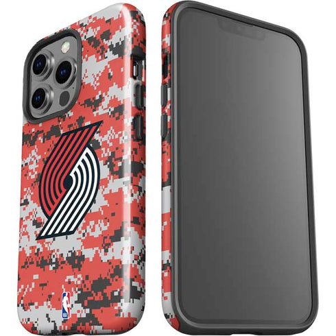 NBA Portland Trail Blazers Digi Camo iPhone 15 Pro Impact Case