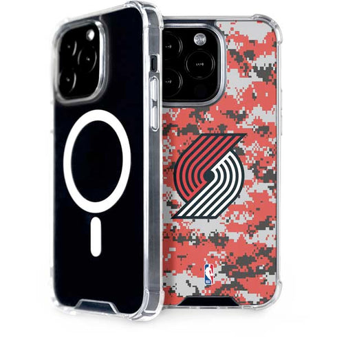 NBA Portland Trail Blazers Digi Camo iPhone 15 Pro MagSafe Case